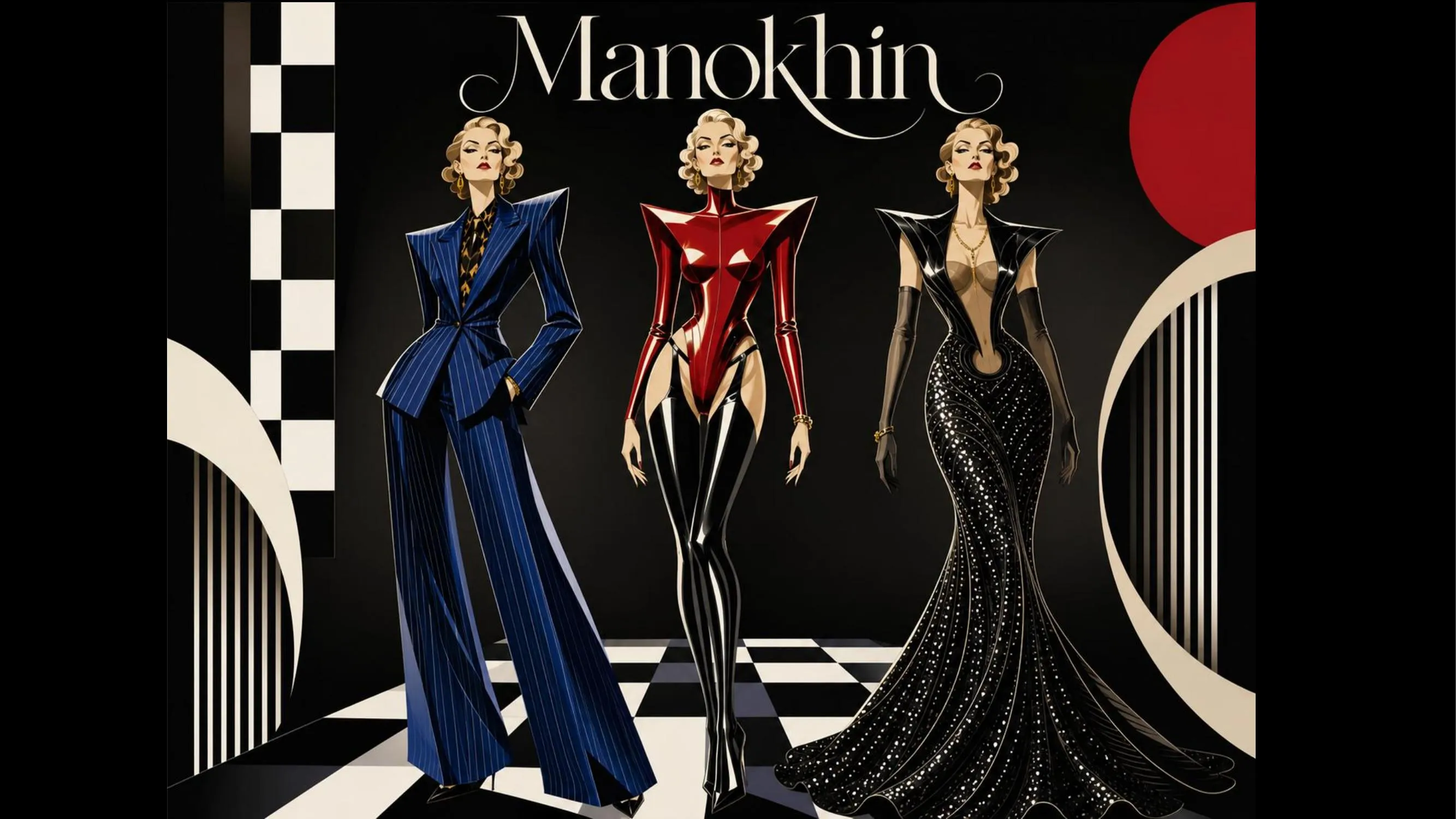 Иллюстрация коллекции MANOKHIN в стиле ар-деко